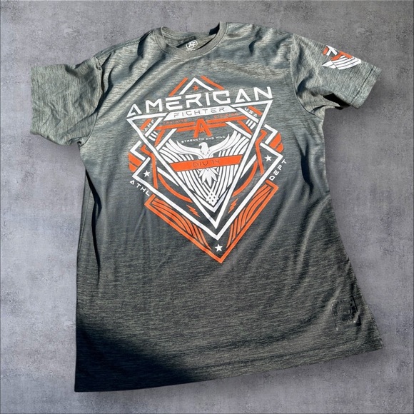 American Fighter Charcoal and Orange Gradient Graphic Tee - Picture 7 of 16